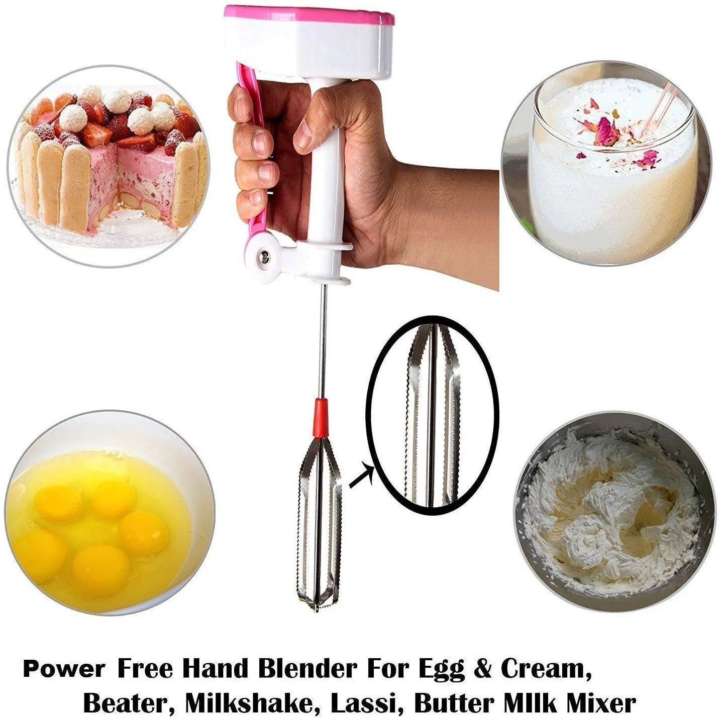 Power Free Hand Blender for Egg & Cream Beater, Milkshake Lassi, Butter Milk Mixer, Coffee Milk Mixer