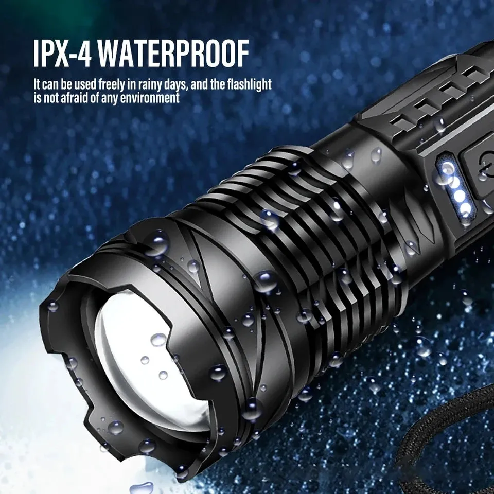 Powerful a76 torch GT10 High beam LED A76 Flashlight Waterproof With Side Light 7 Modes