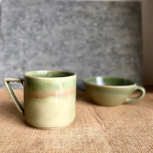 Prithvi Mug | Shades of Green | Hand glazed | Microwave Proof