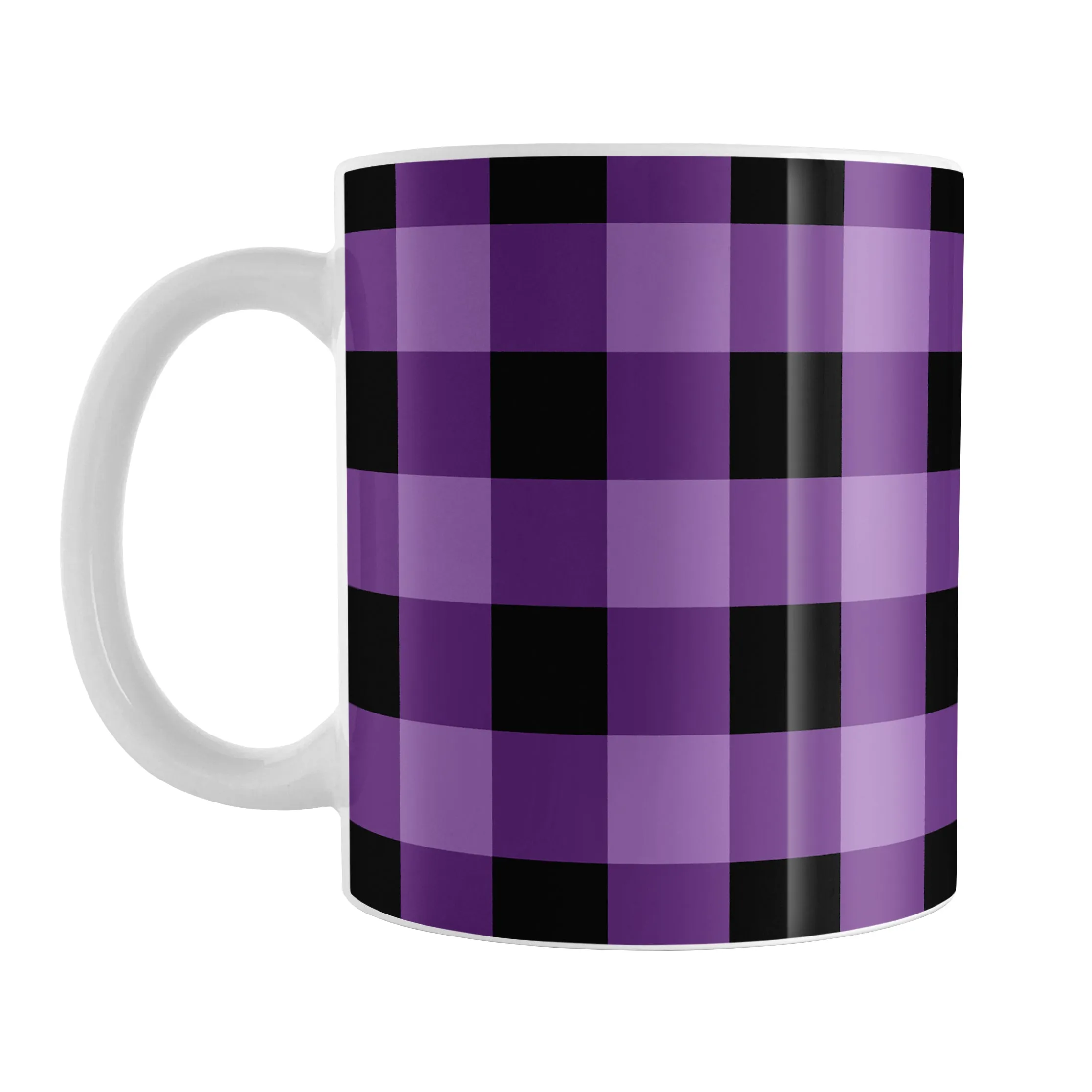 Purple and Black Buffalo Plaid Mug