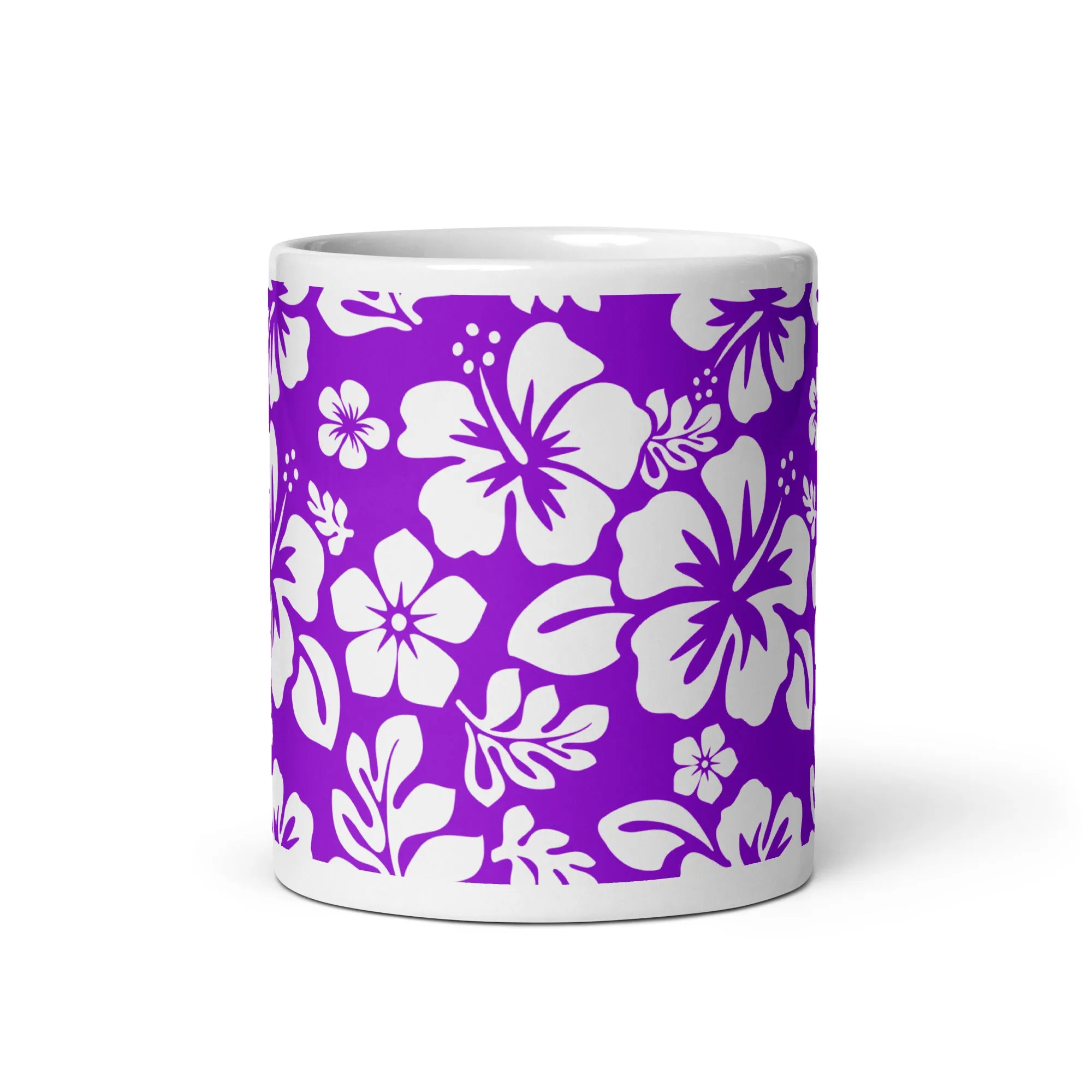 Purple and White Hawaiian Flowers Coffee Mug