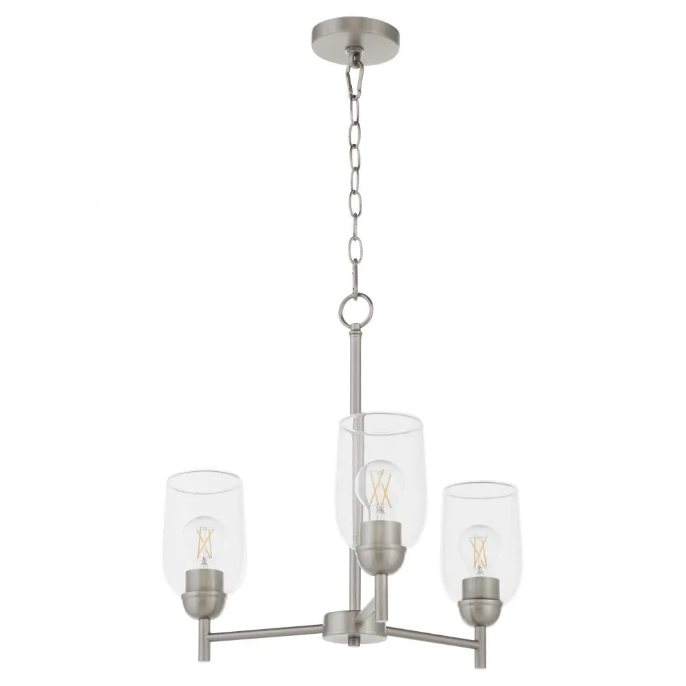 Quorum International SUNSET 6112-3-65 Chandelier - Satin Nickel