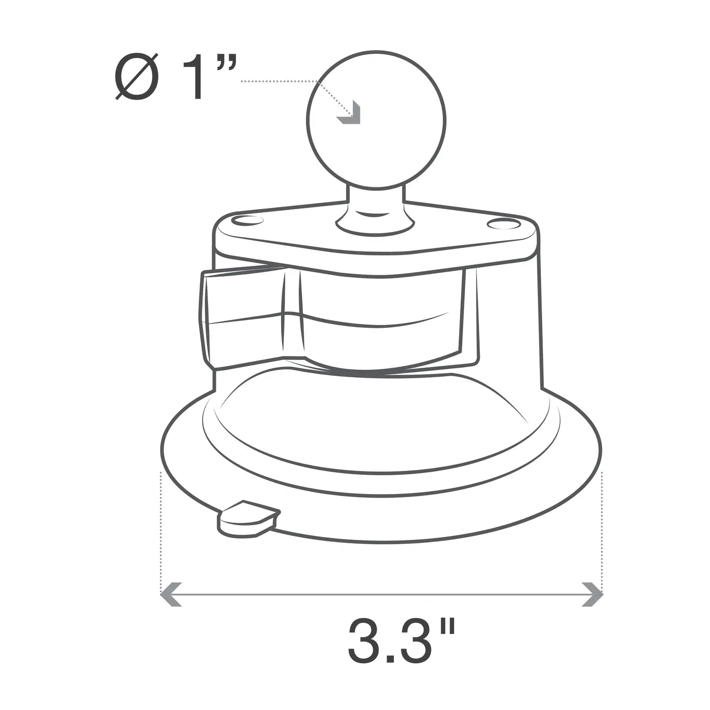 Ram Twist-Lock Suction Cup Base w/ Ball | RAM-B-224-1U