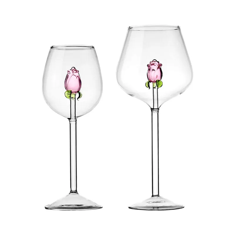 ROSE SHAPED HAND MADE WINE GLASS - Set of 2