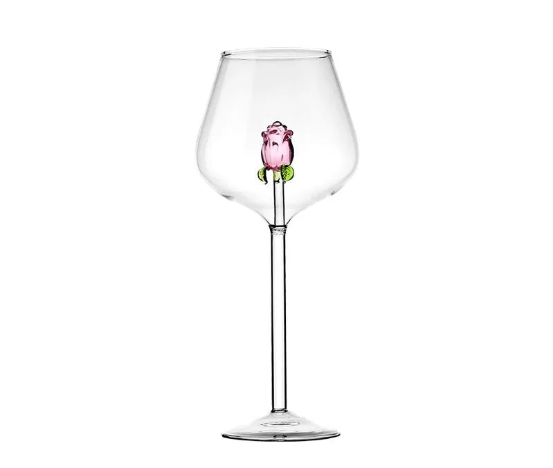 ROSE SHAPED HAND MADE WINE GLASS - Set of 2