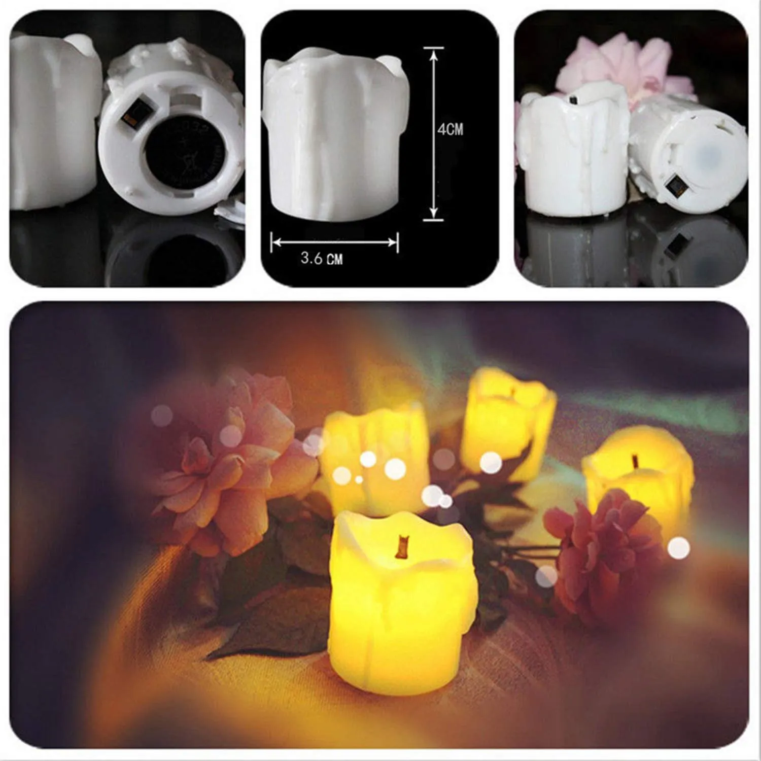 Saubhagya Global 12 Pieces LED Electric Battery Powered Tealight Candles Warm White Flameless for Christmas Holiday Wedding Decoration