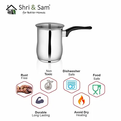 Shri & Sam Stainless Steel Coffee Warmer with Sandwich Bottom, 800 ML