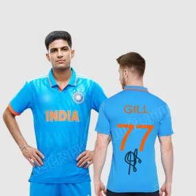 Shubman gill Indian cricket ODI wold cup signature Edition Jersey 2023 Player- Edition