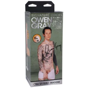 Signature Cocks 8' Silicone Cock w/Removable Vac-U-Lock Suction Cup - Owen Grey