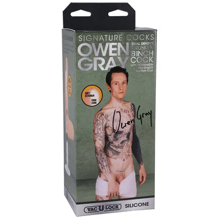 Signature Cocks 8' Silicone Cock w/Removable Vac-U-Lock Suction Cup - Owen Grey