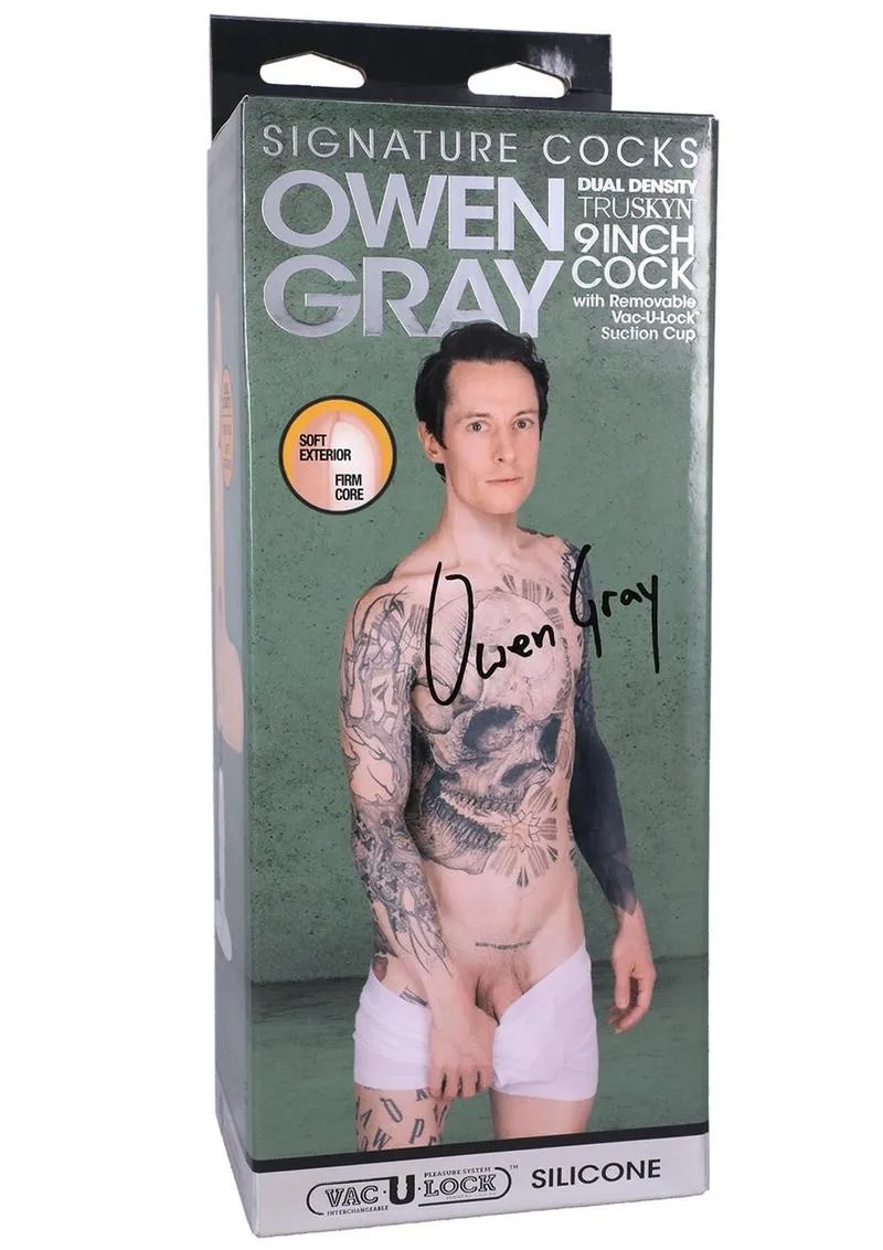 Signature Cocks Silicone Owen Gray Dildo with Removable Suction Cup