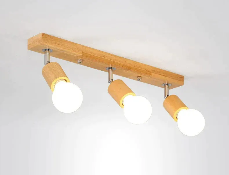 Simple Solid Wood Art Track Spotlight Bathroom Mirror Front Light LED Restaurant Ceiling Light