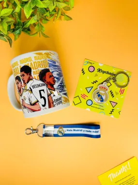 SINCE 7 STORE Real Madrid Giftbox includes: MUG, DOUBLE SIDED KEYCHAIN, KEY-TAG - Gift for Madrid Fans - The Ultimate Fan Collection