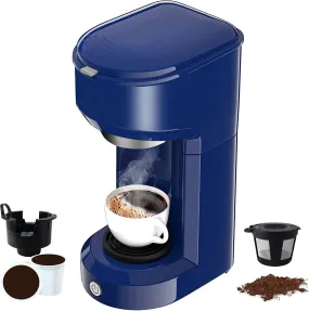 Single Serve Coffee Maker for Pods and Ground Coffee 14 OZ Reservoir