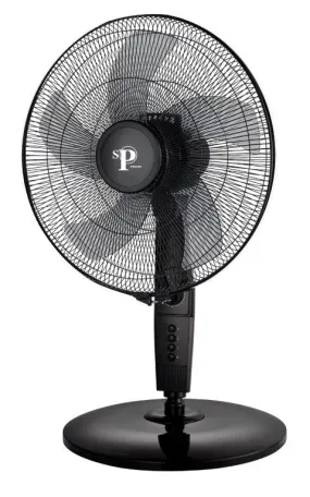 Sp Fan Table Black Pure Coppermotor/Fan Head Tilting/3-Speed /60-Minte/5 Butterflies