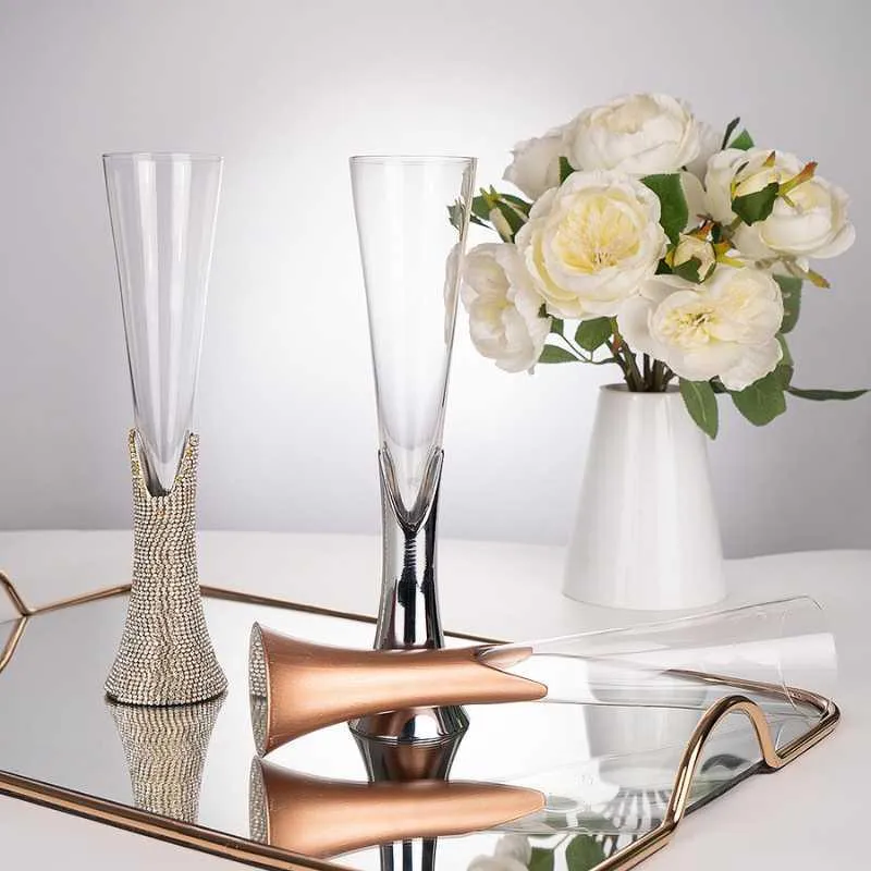 sparkly diamond champagne glass-set of 2