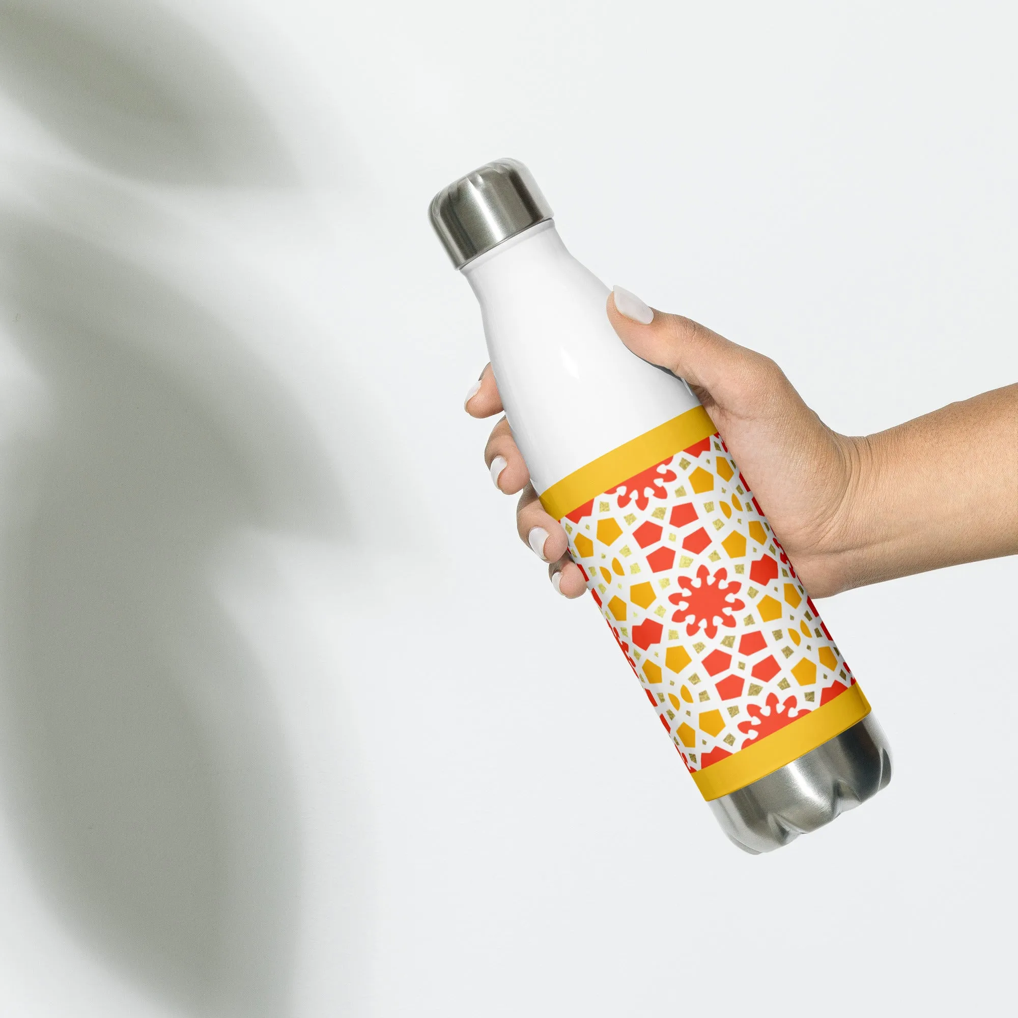 Stainless Steel Water Bottle - Geometric Citrus