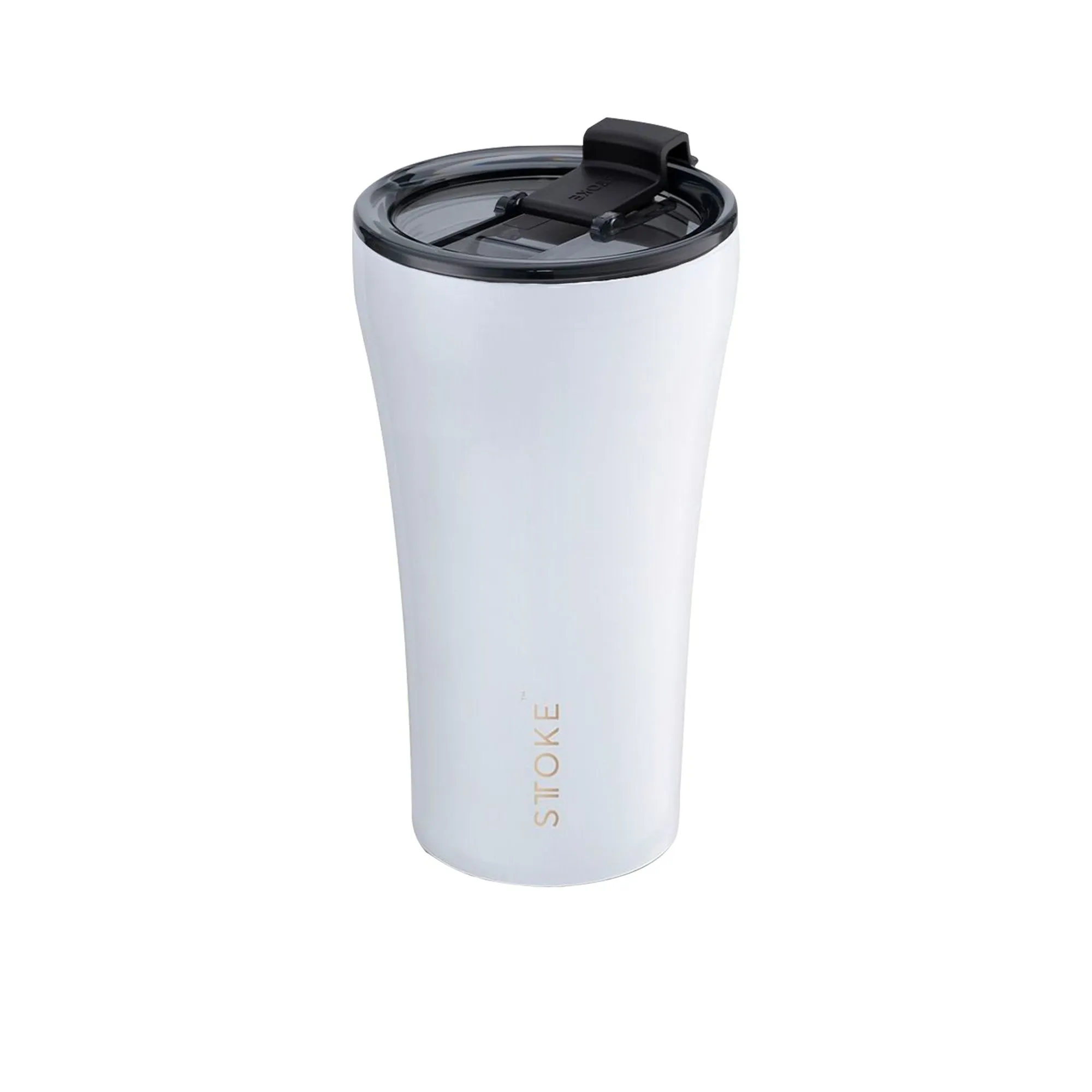 Sttoke Ceramic Reusable Coffee Cup 350ml Angel in White