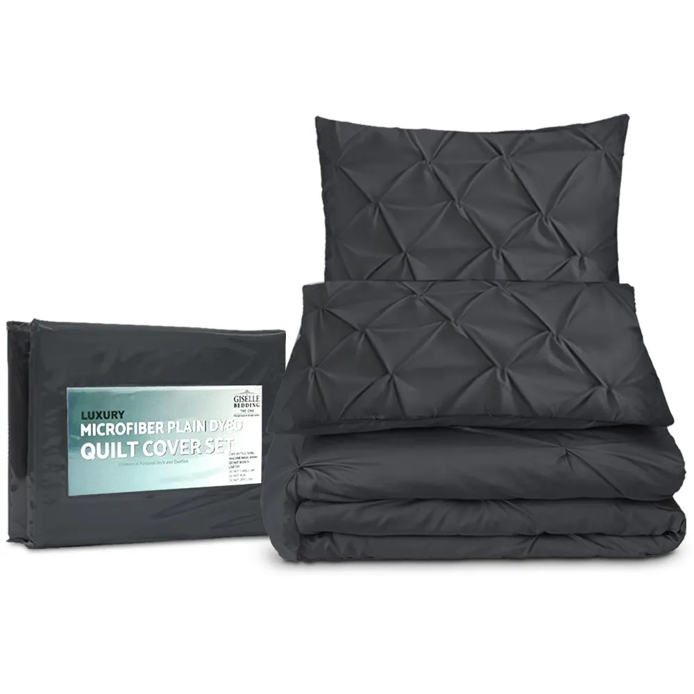 Super King Quilt Cover Set - Black