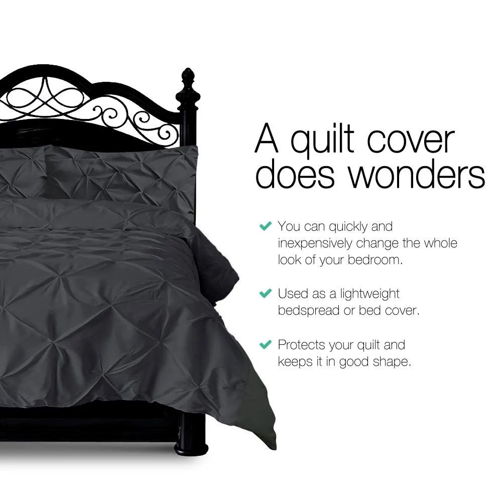 Super King Quilt Cover Set - Black