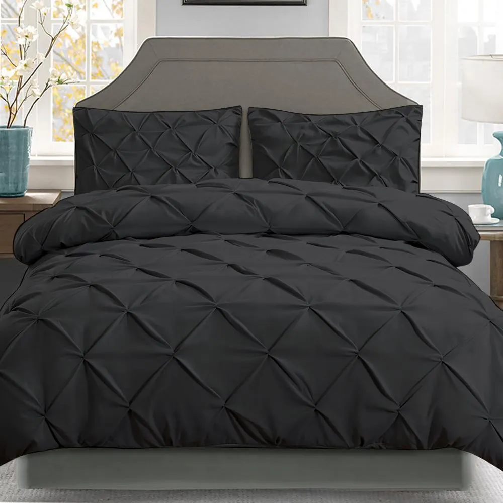 Super King Quilt Cover Set - Black