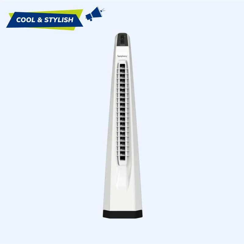 Surround Bladeless Tower Fan with Knob Control White