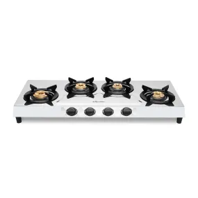 Surya Flame Olympus Gas Stove LPG Stove with Stainless Steel Pan Support Anti Skid Rubber Legs - 2 Years Complete Doorstep Warranty (4 Burner, 2)