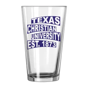 TCU Horned Frogs Boelter Brands "Est. 1873" Clear Pint Glass (16oz)