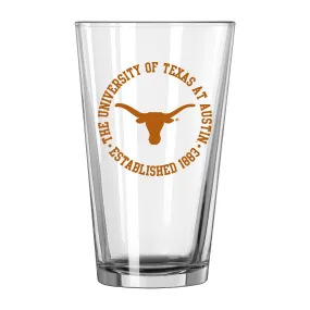 Texas Longhorns NCAA Boelter "Established 1883" Clear Pint Glass (16oz)