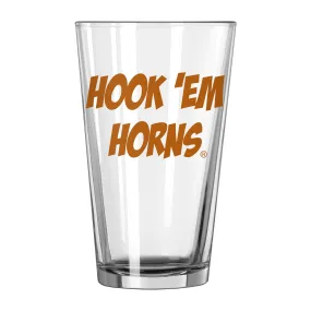 Texas Longhorns NCAA Boelter "Hook 'Em Horns" Clear Pint Glass (16oz)