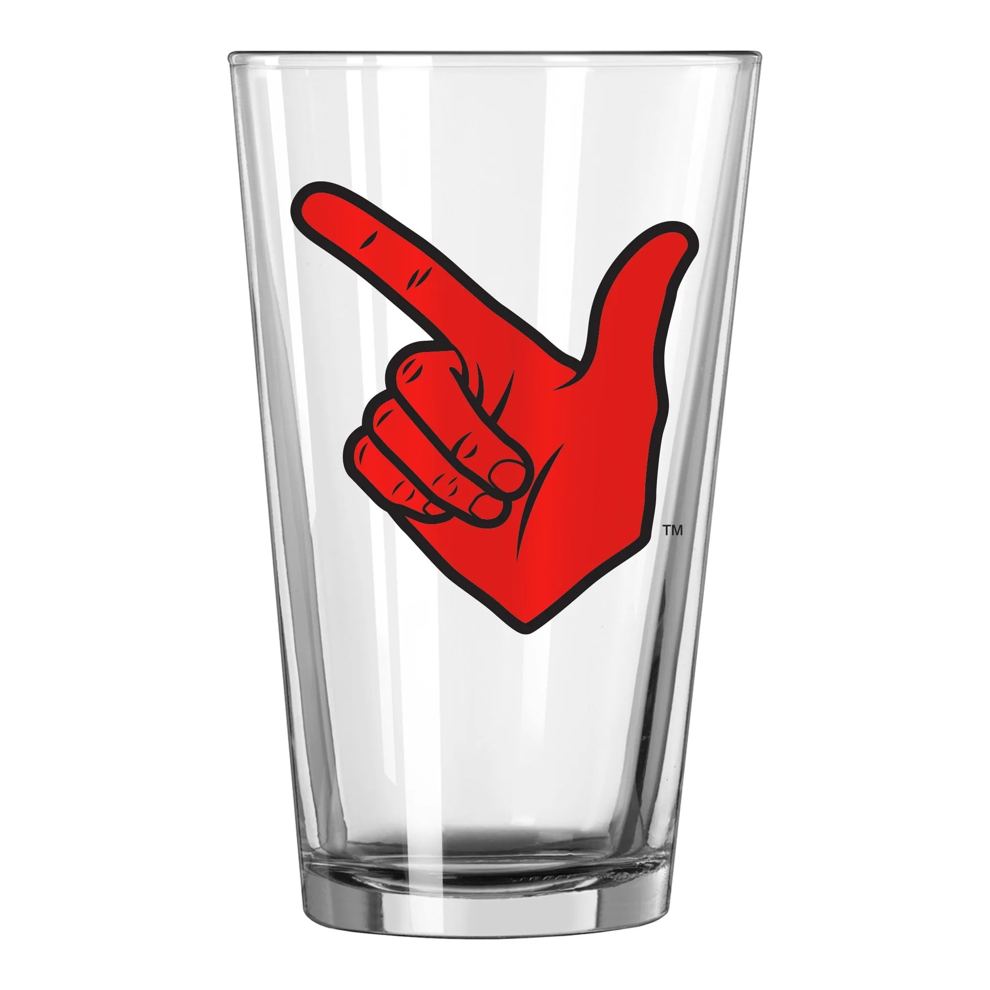 Texas Tech Red Raiders Boelter Brands Hand Sign Clear Pint Glass (16oz)