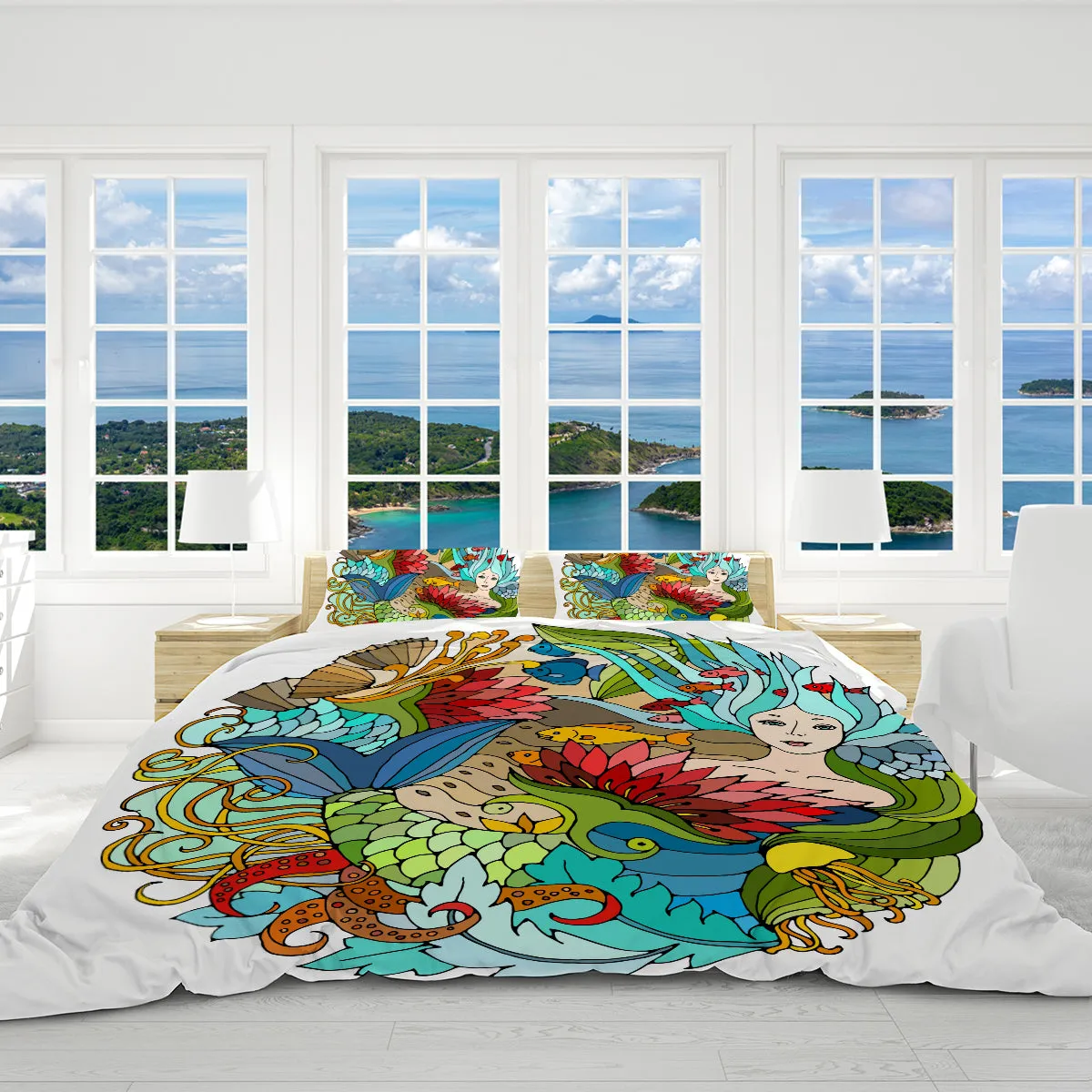 The Happy Mermaid Reversible Bedcover Set