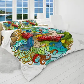 The Happy Mermaid Reversible Bedcover Set