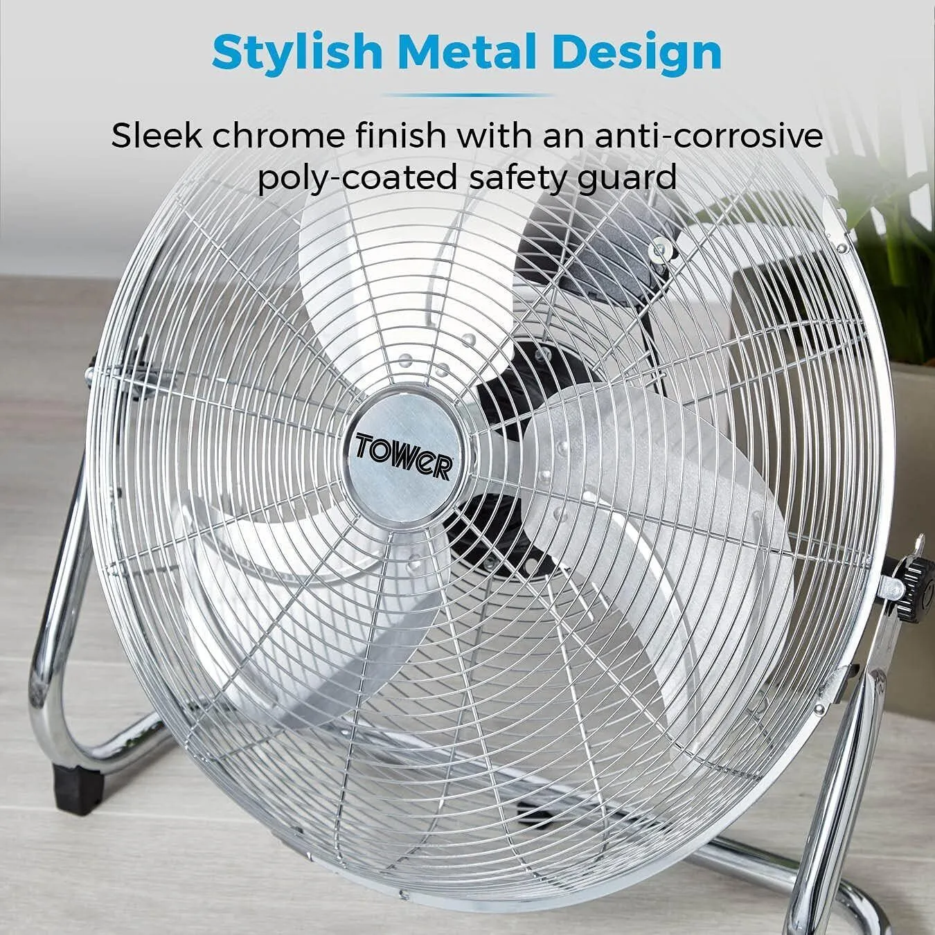 Tower Velocity Floor Fan 18"  - Chrome