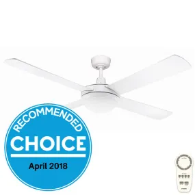 Urban 2 DC Ceiling Fan with Dimmable CCT LED Light & Remote by Fanco – White 52″