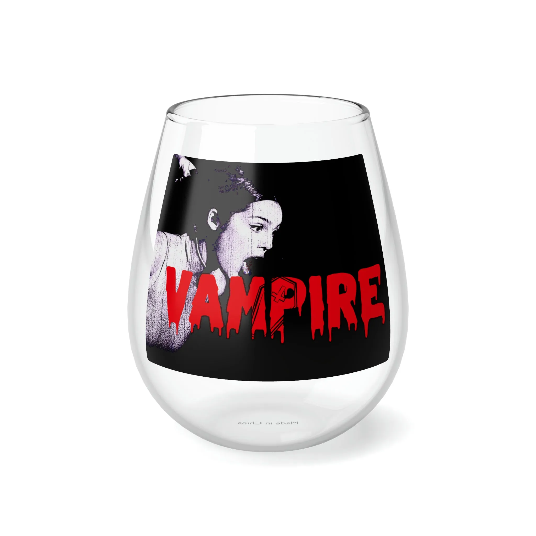 Vampire theme Olivia Rodrigo Stemless Wine Glass, 11.75oz cup