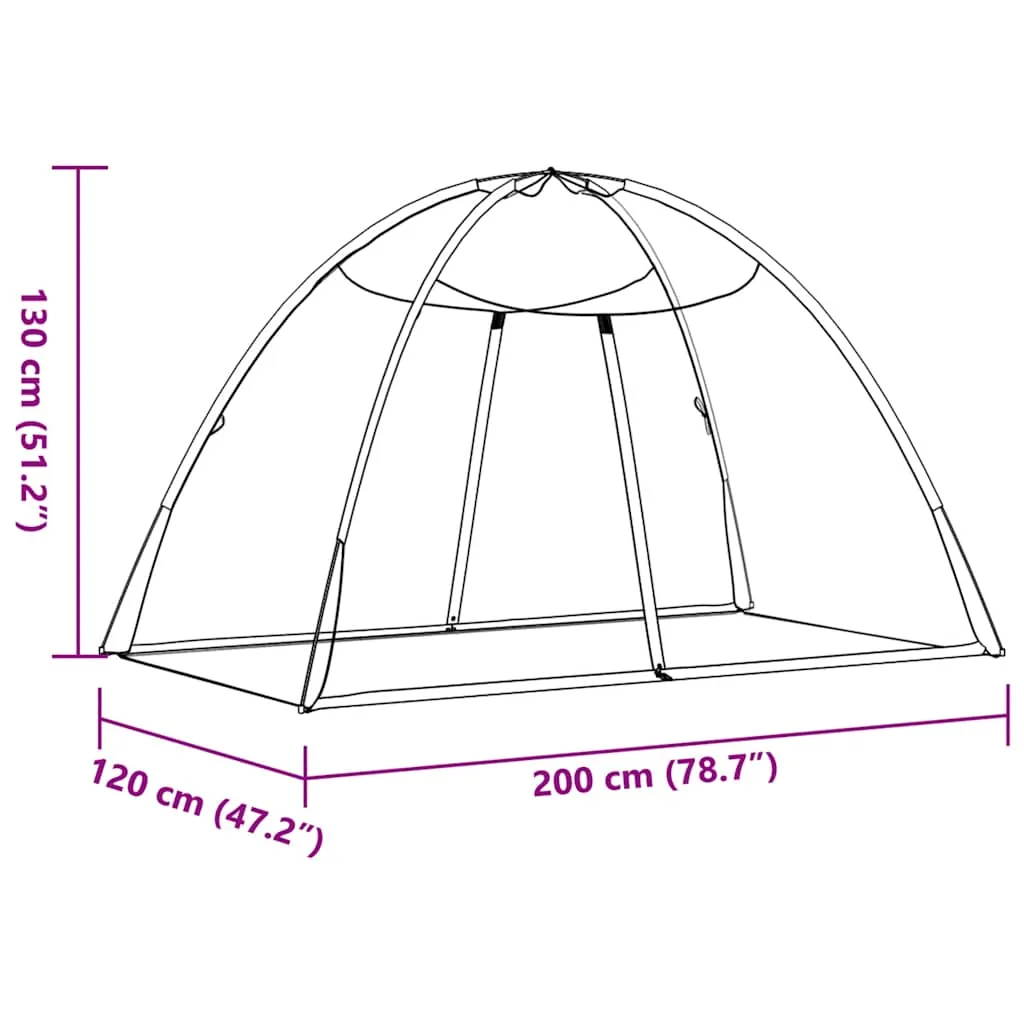 vidaXL Mosquito Net Mongolia with Doors 220 Mesh White 200x120x130 cm