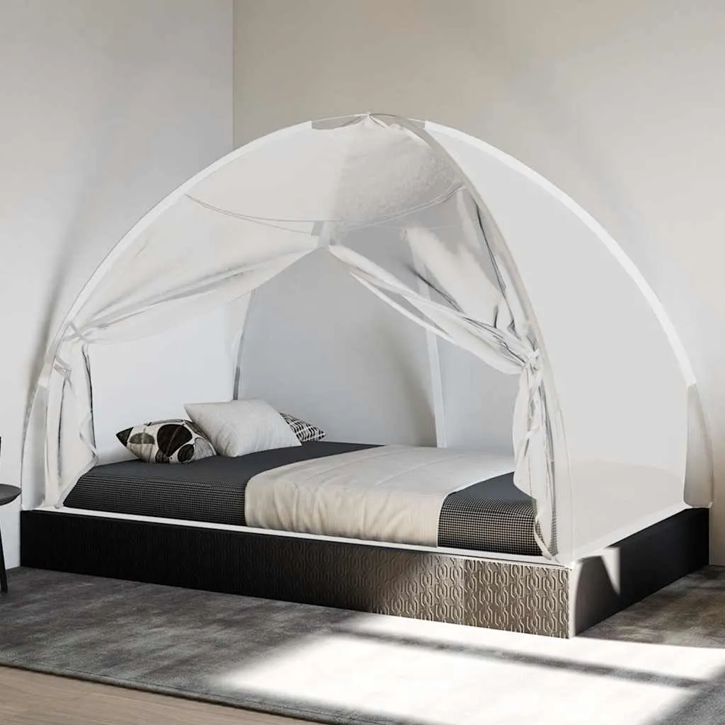 vidaXL Mosquito Net Mongolia with Doors 220 Mesh White 200x120x130 cm