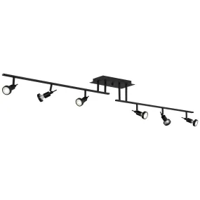 Viper 6 Light Adjustable LED Track Light Fixture, Black