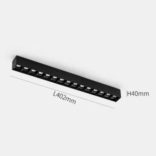 Wall-Mounted Black Continuous Magnetic Track System Light