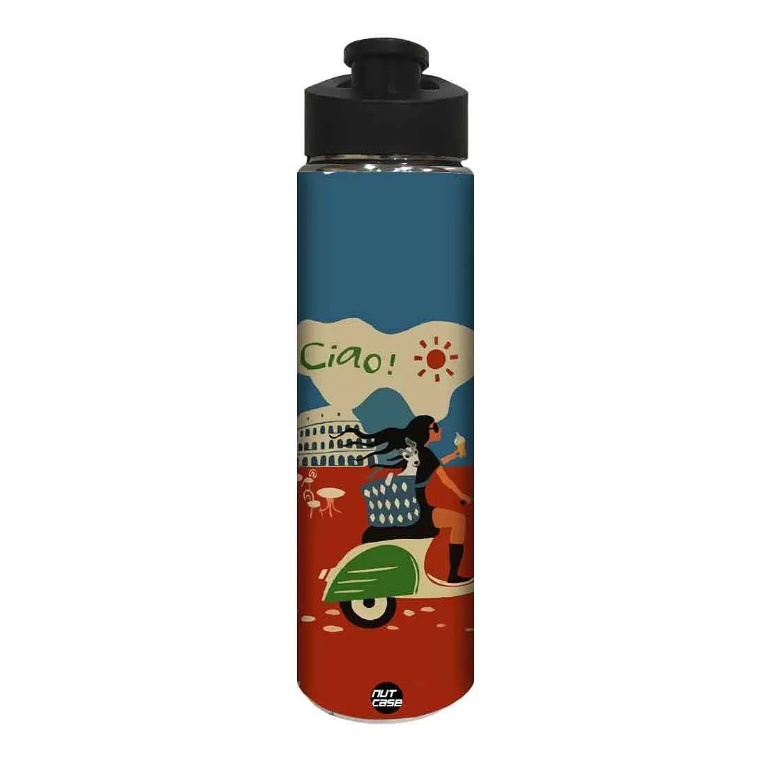 Water Bottle for Kids -  Girl with Scooty