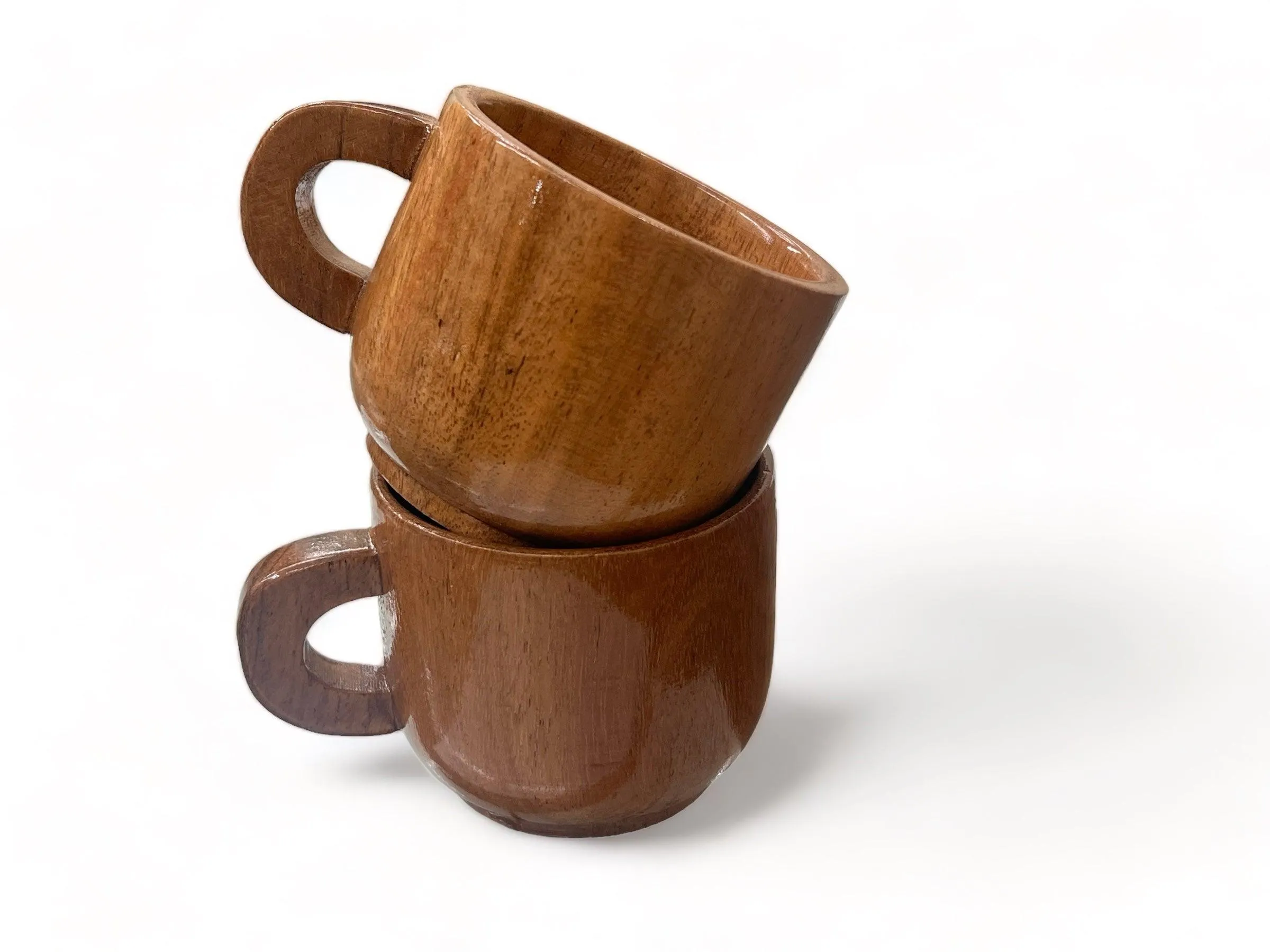 Wooden Twist Modest Acacia Wood Tea & Coffee Cup ( Set of 2 )