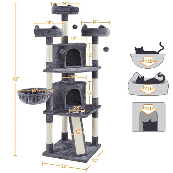 Yaheetech 76-inch Large Cat Tree