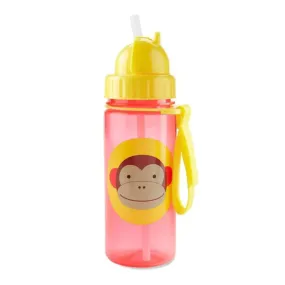 Zoo Straw Bottle, 390ml - Monkey