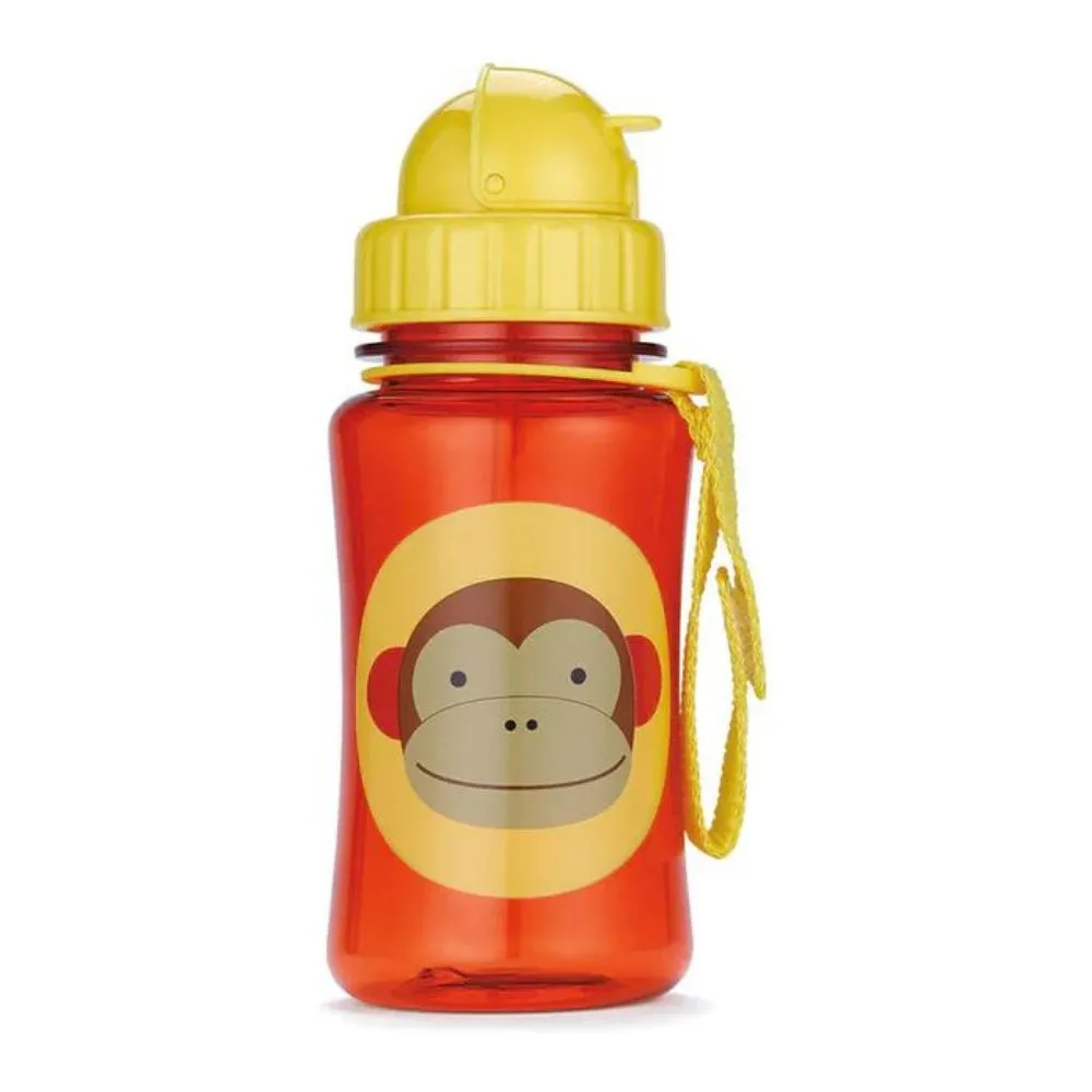 Zoo Straw Bottle, 390ml - Monkey